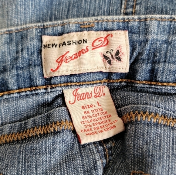 Jeans D micro mini skirt yk2 beaded size L - Picture 6 of 7